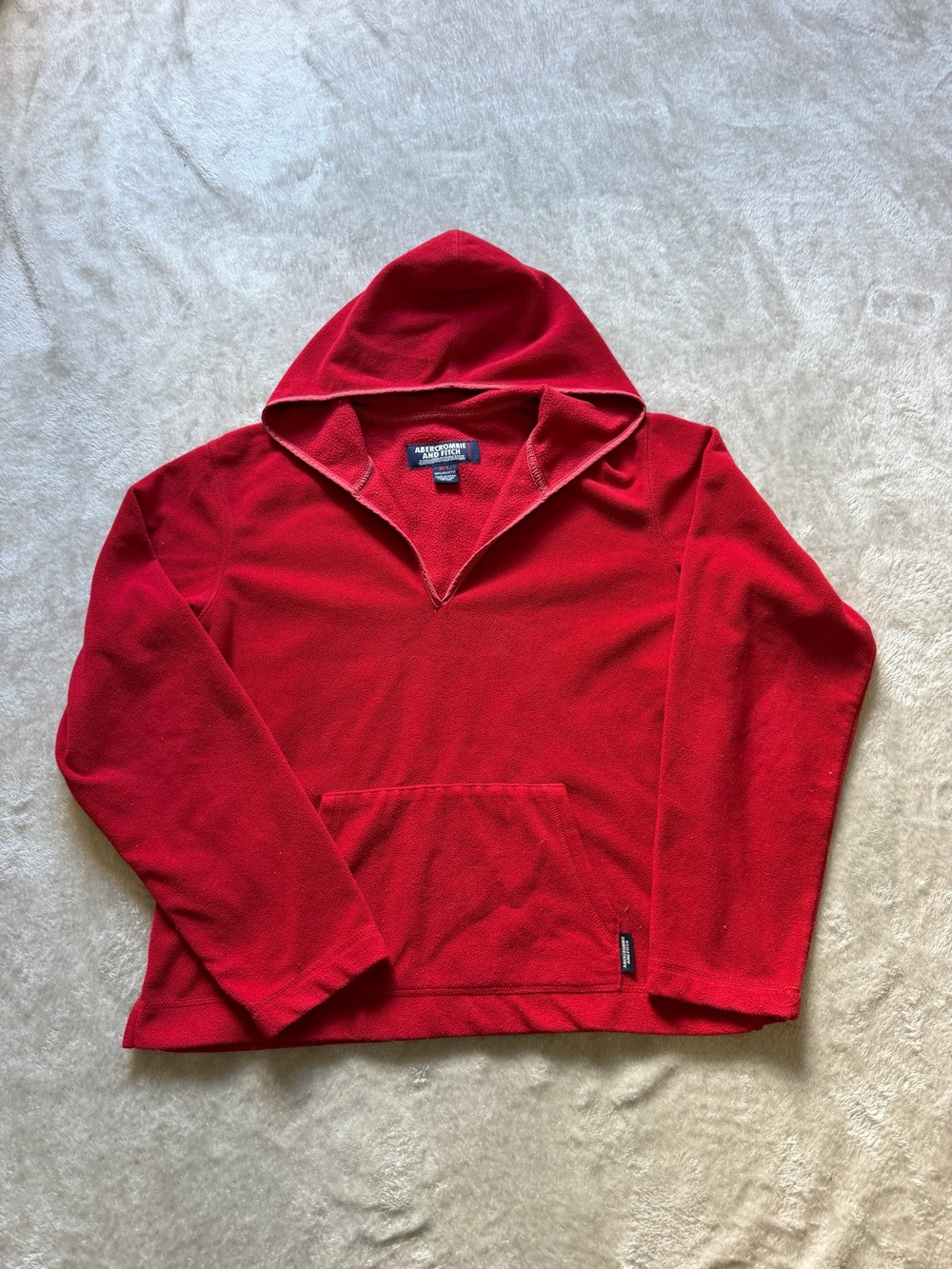 Vintage Abercrombie & Fitch Red Hooded Crewneck Sweater